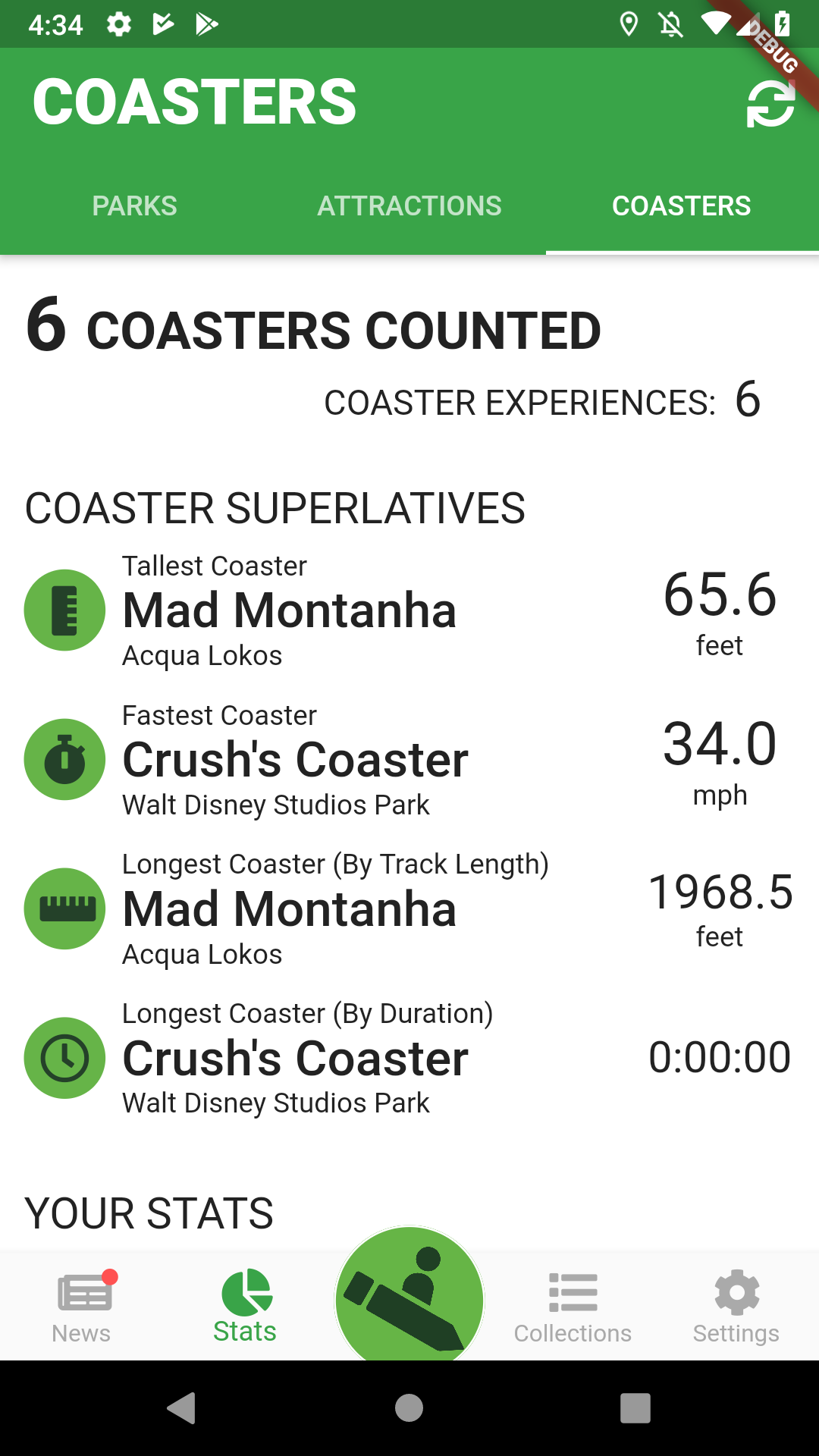 Version 1R - Coaster Stats