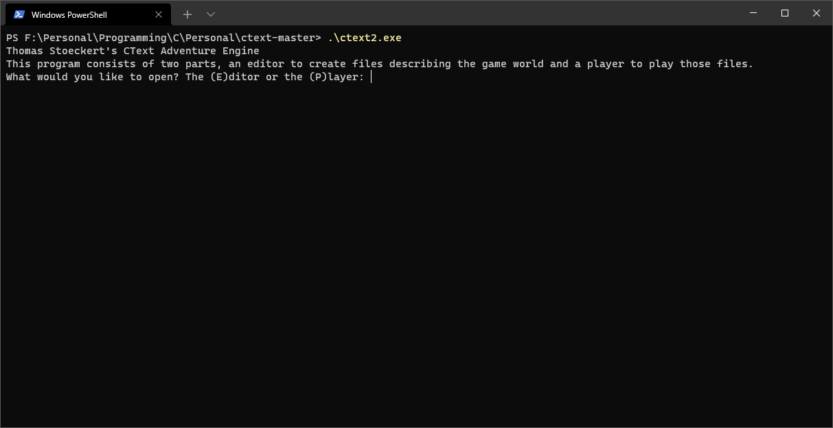 CText's launch screen